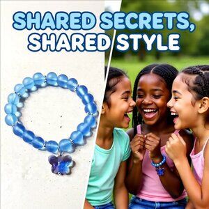 Sky Blue Butterfly Stretch Bracelet! GirlyGirl's or Teen's Blue